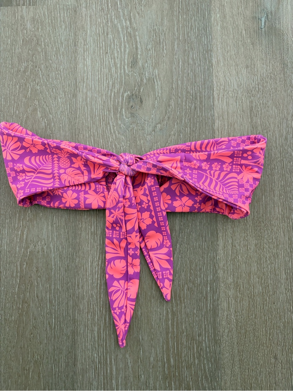 Kulani Kinis Pink Floral Ring Bandeau Bikini Top - Picture 7 of 8